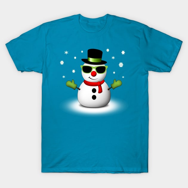 Cool Snowman with Shades and Adorable Smirk T-Shirt by PLdesign